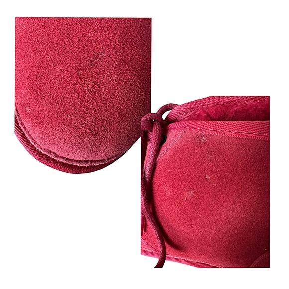 UGG Neumel Red Suede Boots Shoes Size 9US Lace-Up Round Toe Winter - Picture 10 of 11